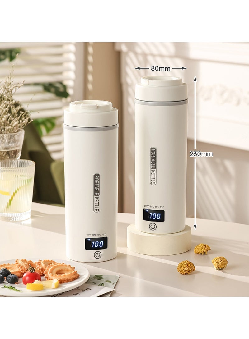 Perfin Portable Electric Kettle 500ml Thermos Cup Stainless Steel  Hot Water Boiler with 4 Temperature Control, Travel Tea Coffee Kettle, Fast Boiling,  Auto Shut off - Image 4